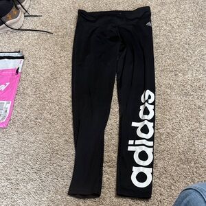 Adidas women Black and White Logo Leggings